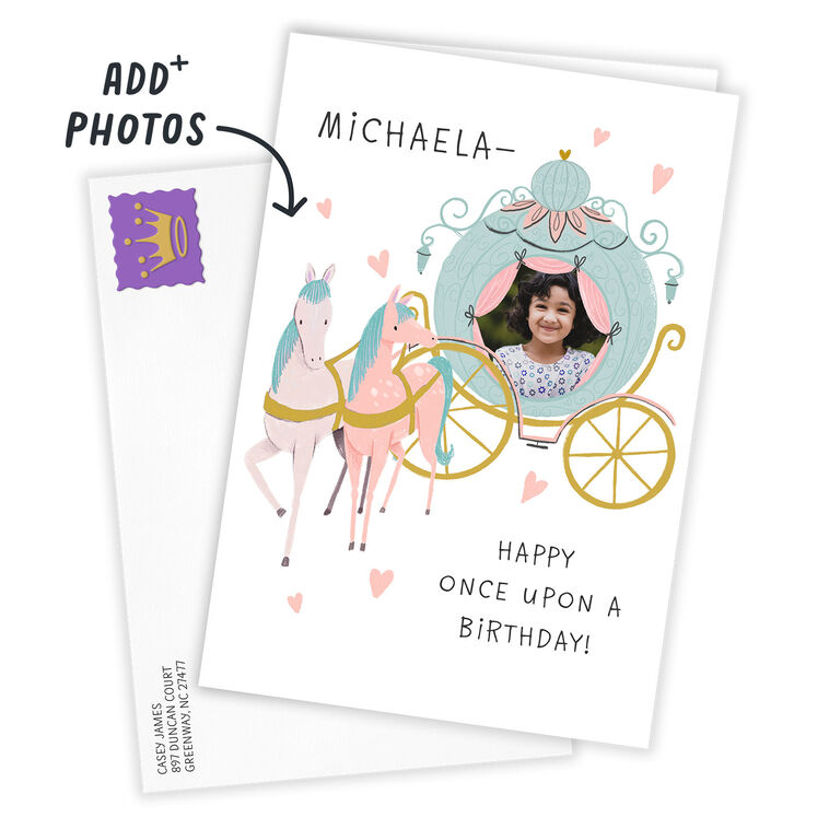 Personalized Princess Theme Photo Card for Kid  image number 2