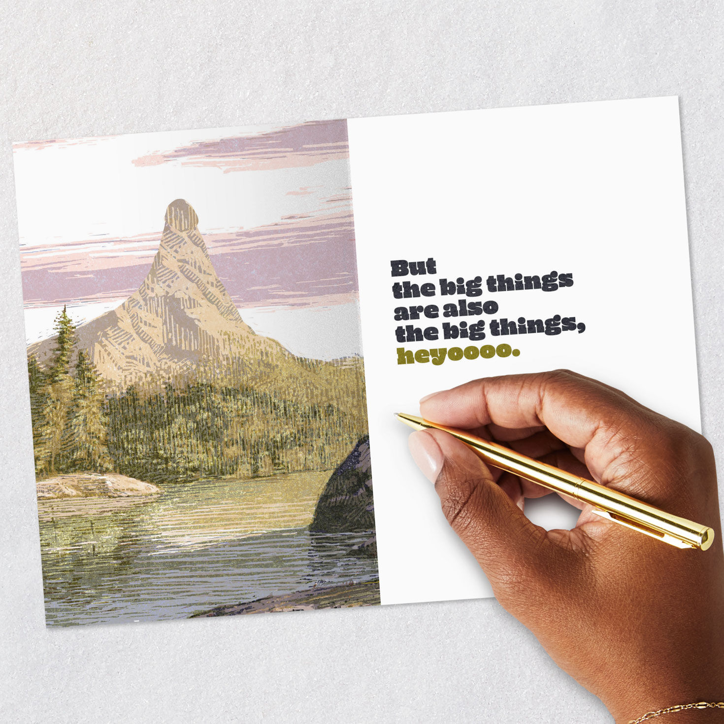 Mountains and Deer Adult Humor Birthday Card for Man Signing card image number 6