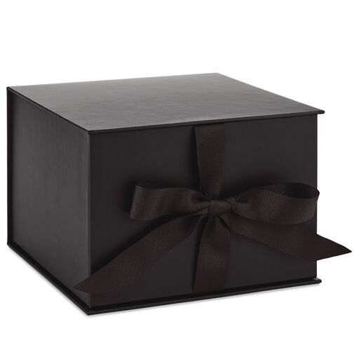 Black 5x7 Large Gift Box With Shredded Paper Filler, 