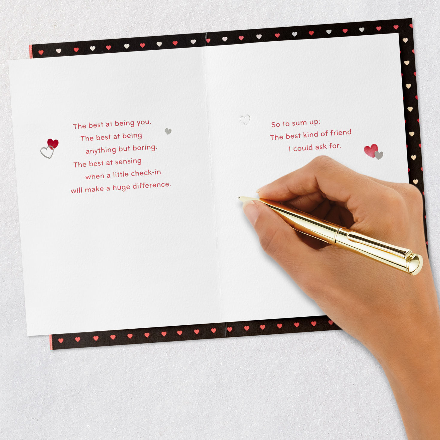 Hearts Best Kind of Friend Friendship Card signing card image number 7