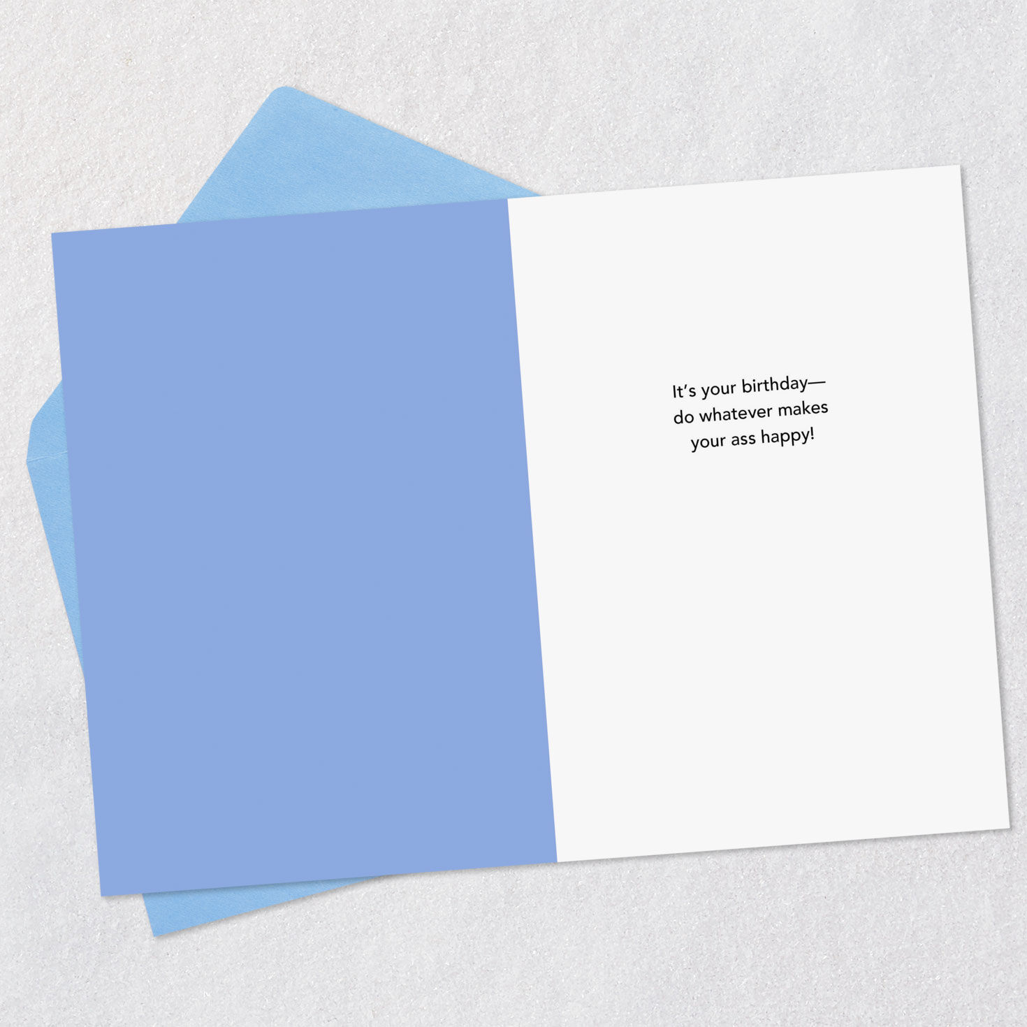 Donkey Make Your Ass Happy Funny Birthday Card Open card with envelope image number 3