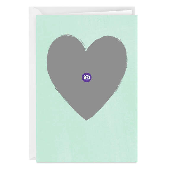Personalized Mint Green Heart Frame Photo Card, , large image number 6