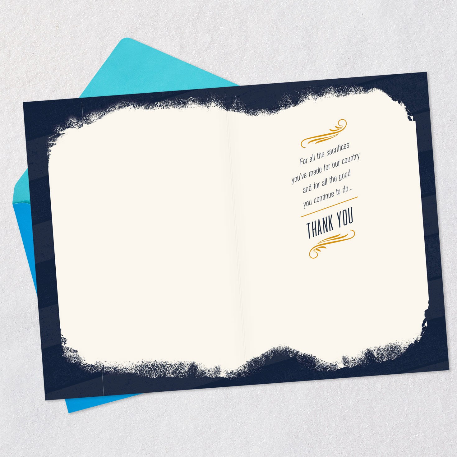 Flag Veterans Day Thank You Card for Women Open card with envelope image number 3