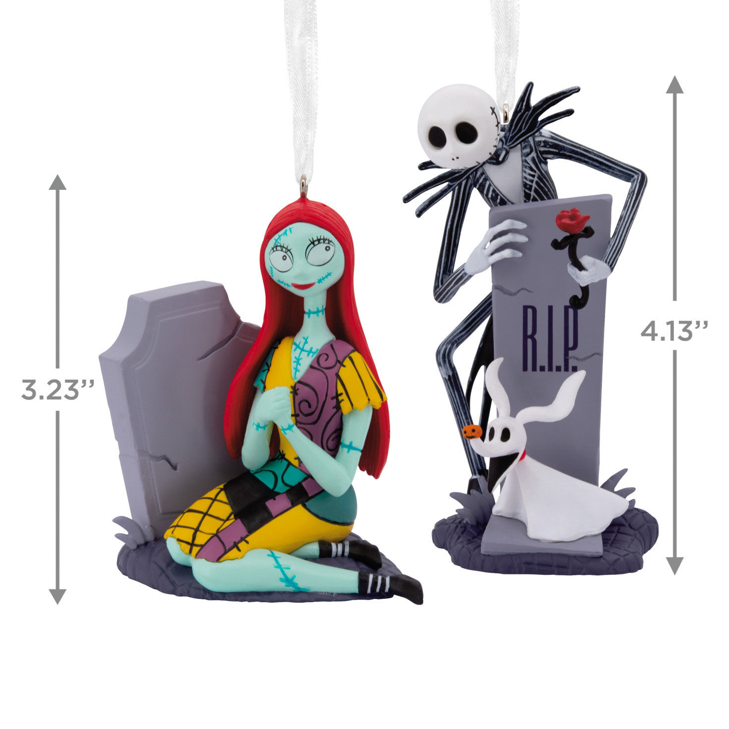 Disney Tim Burton's The Nightmare Before Christmas Jack and Sally With Tombstones Hallmark Ornaments, Set of 2, , large image number 6