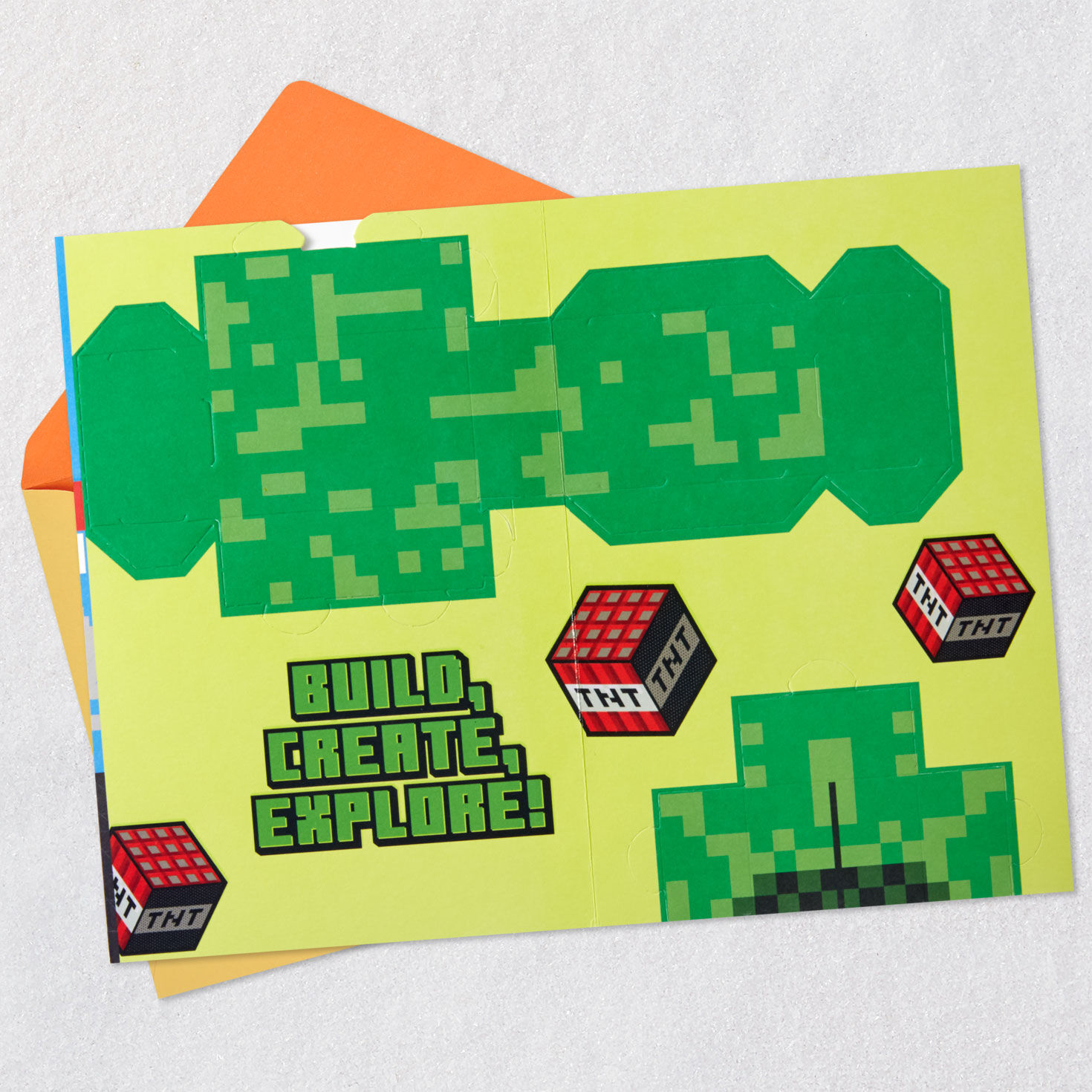 Minecraft Have a Blast Birthday Card for Kids With Build-Your-Own Creeper, , large image number 3