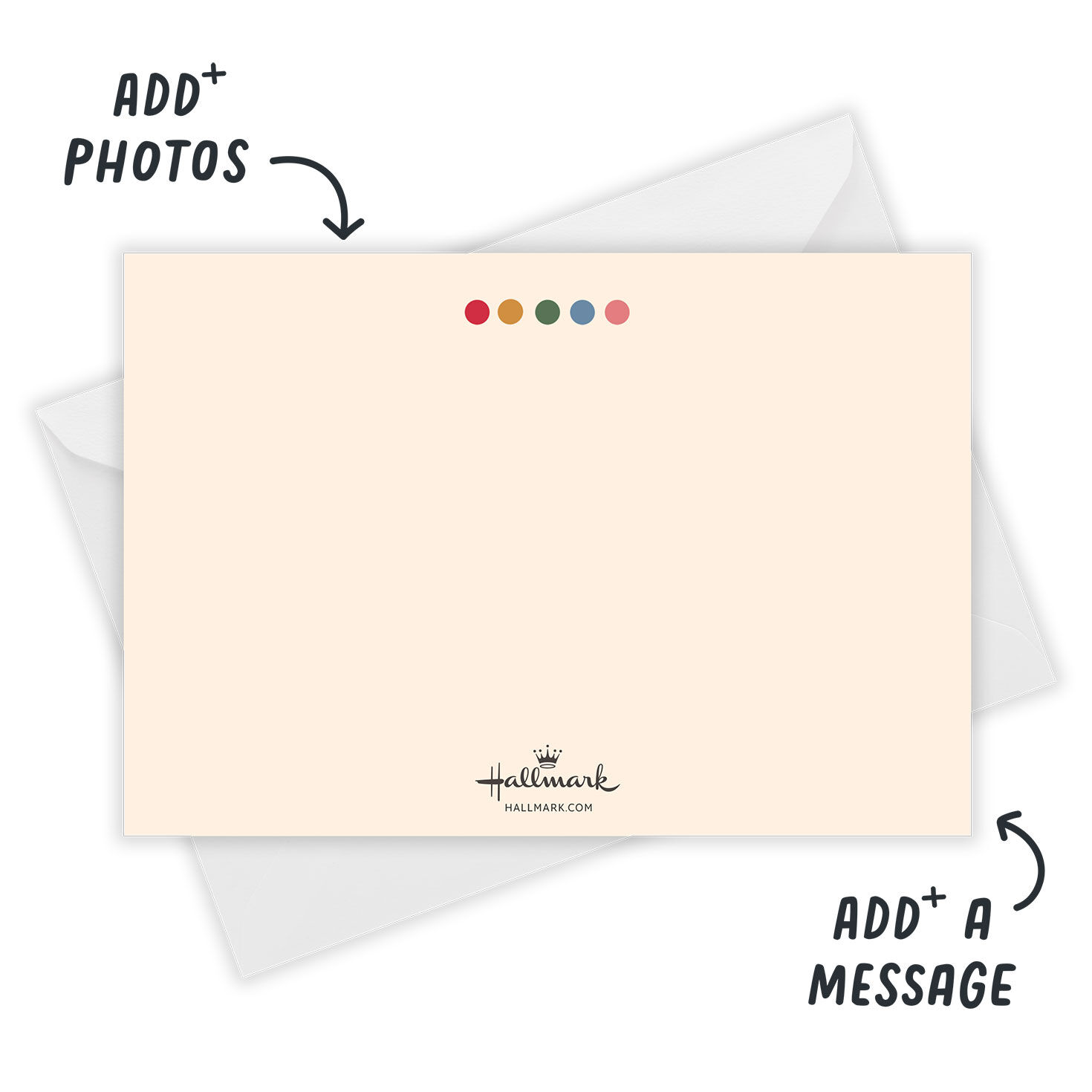 Colored Letters Personalized New Year Photo Card Open Card with Envelope indicating personalization image number 3