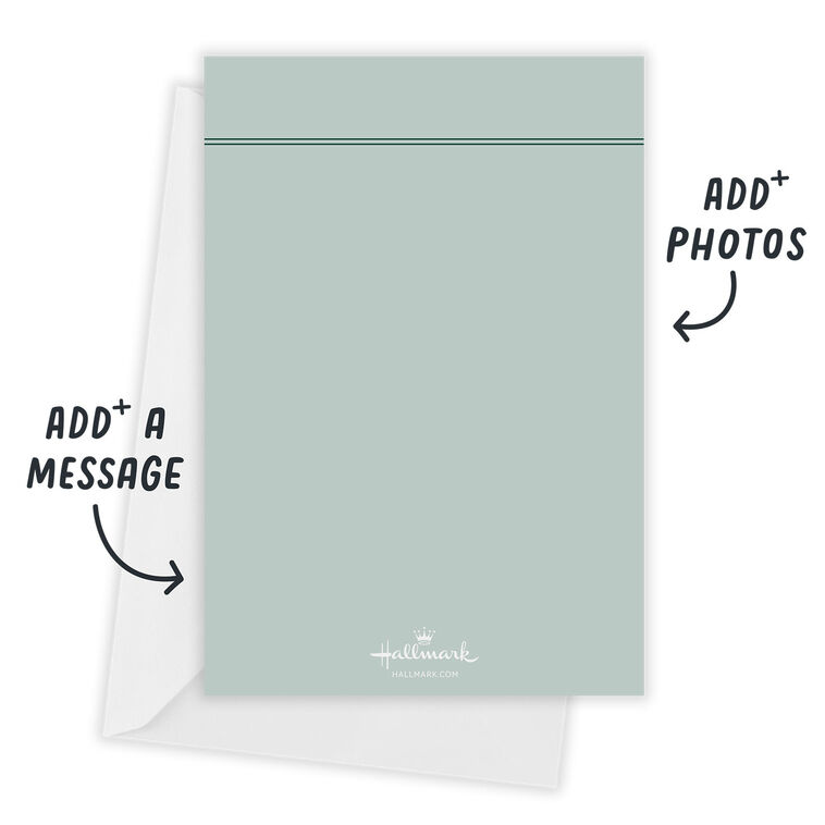 Botanical Sprigs Personalized Holiday Photo Card Card back with Envelope indicating personalization image number 3