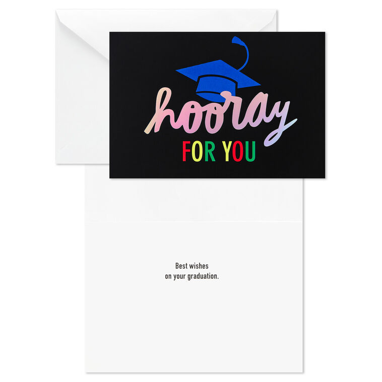 Assorted Bold and Iridescent Graduation Cards Bulk Pack Card Front with Sentiment image number 3