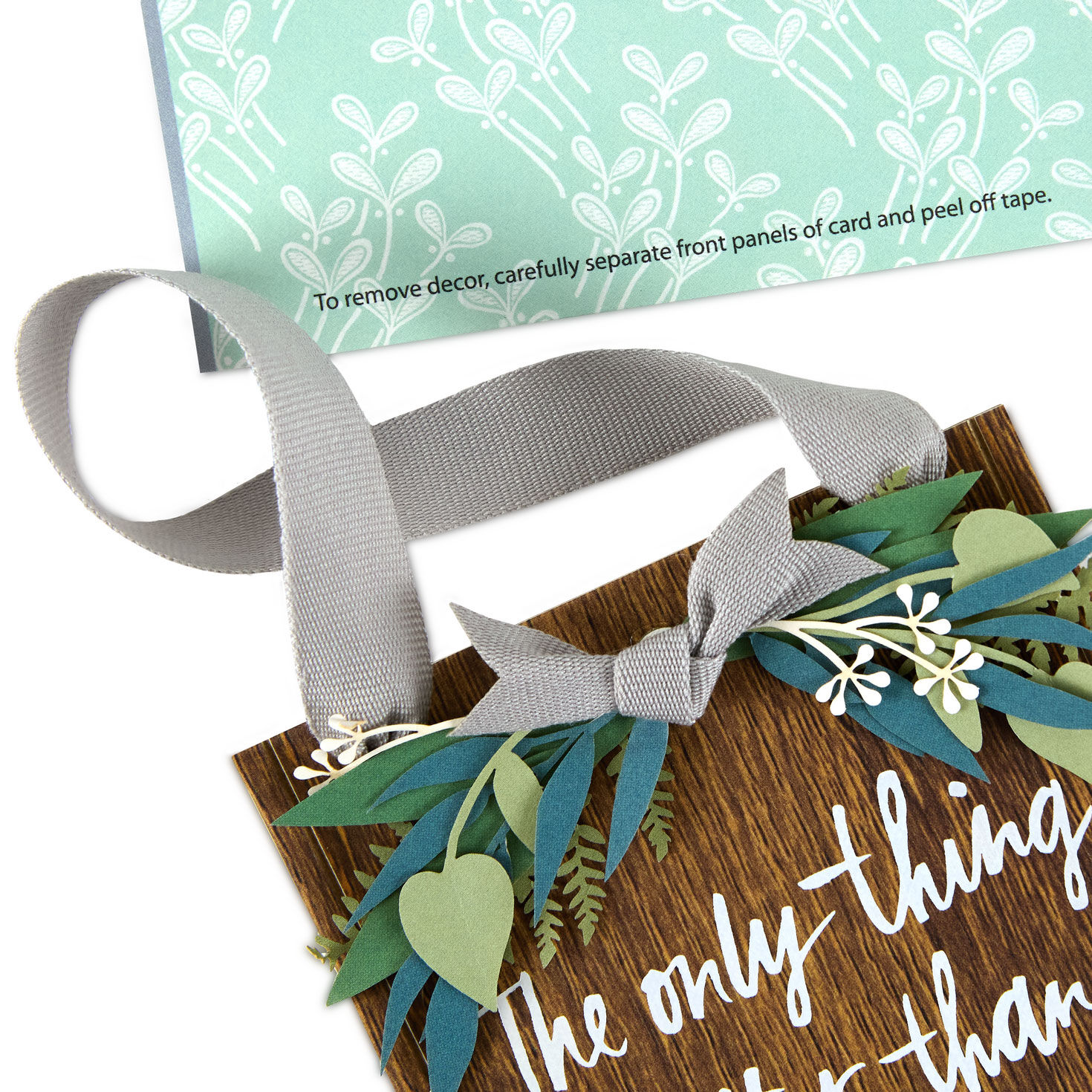 Hanging Wood Sign with Flowers Anniversary Card Card attachment detail image number 5