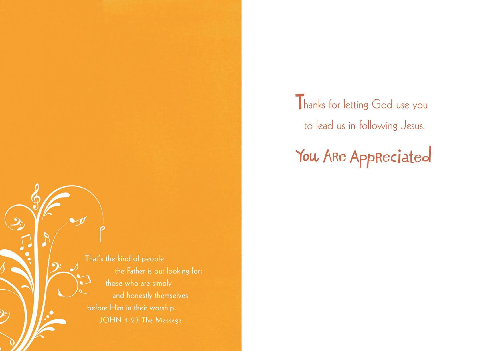 Guitar and Musical Notes Pastor Appreciation Card