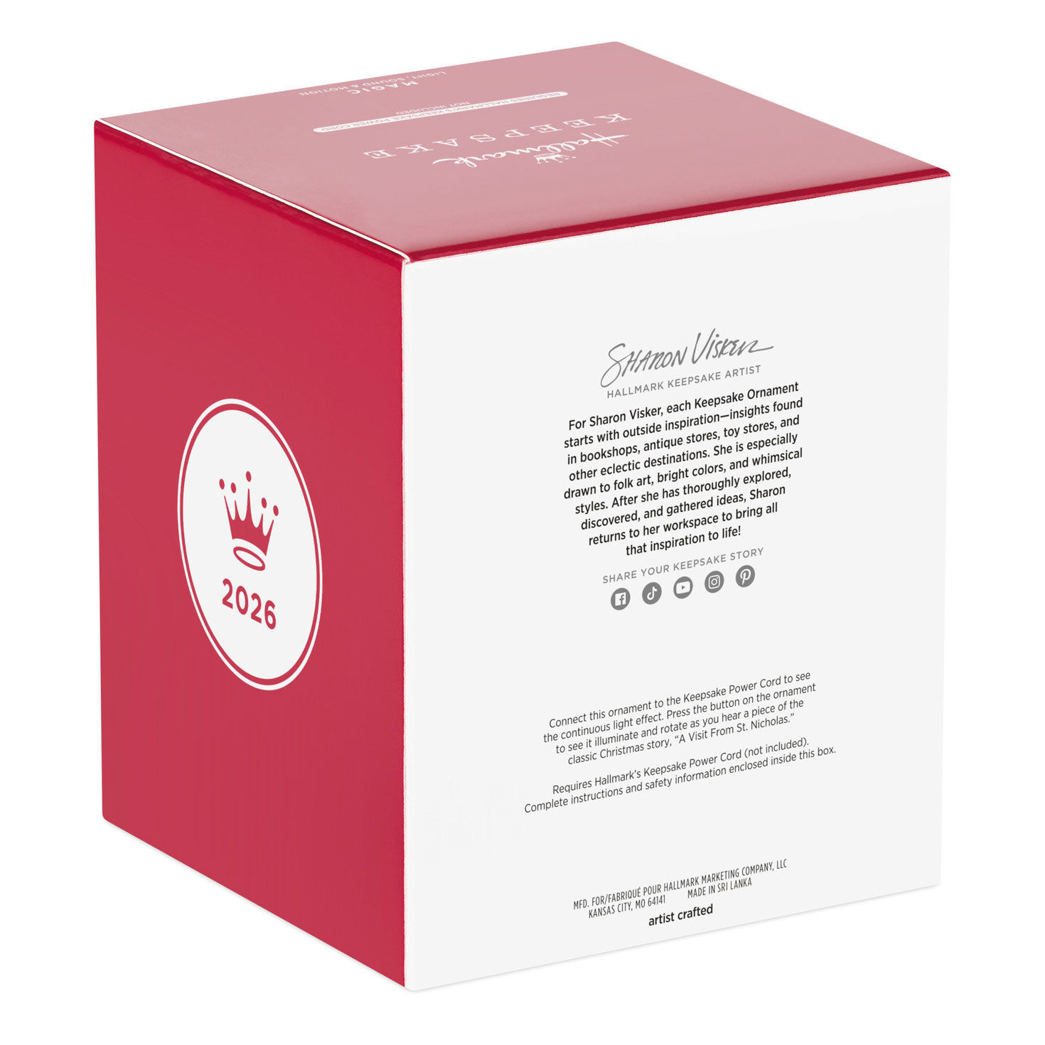 Santa at Chimney and Bedroom Keepsake Ornament Package Back image number 9