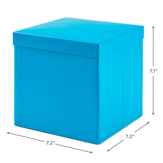 7.1" Square Turquoise Gift Box With Shredded Paper Filler, , large image number 3