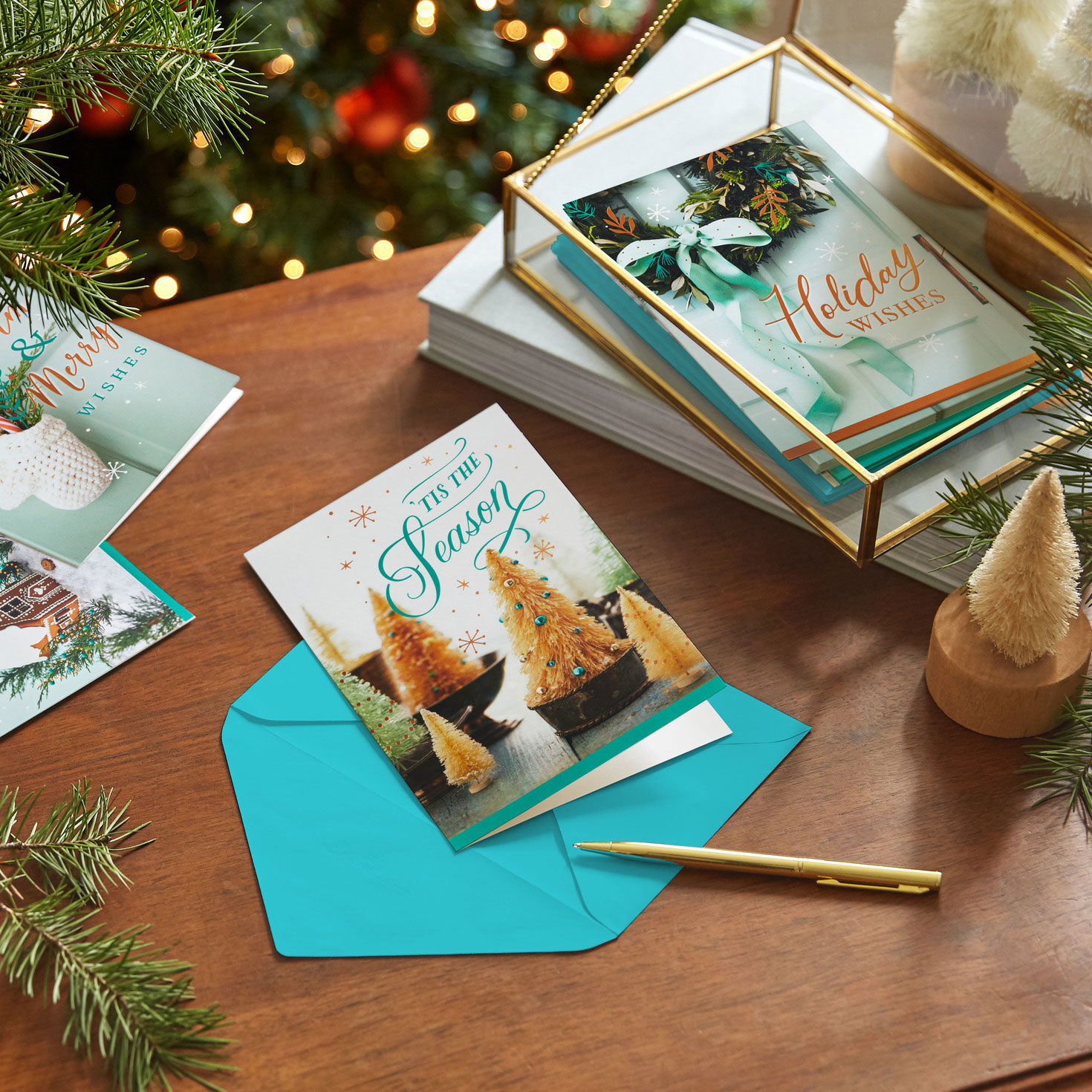 Rustic Boxed Christmas Cards Bulk Assortment in use image number 8