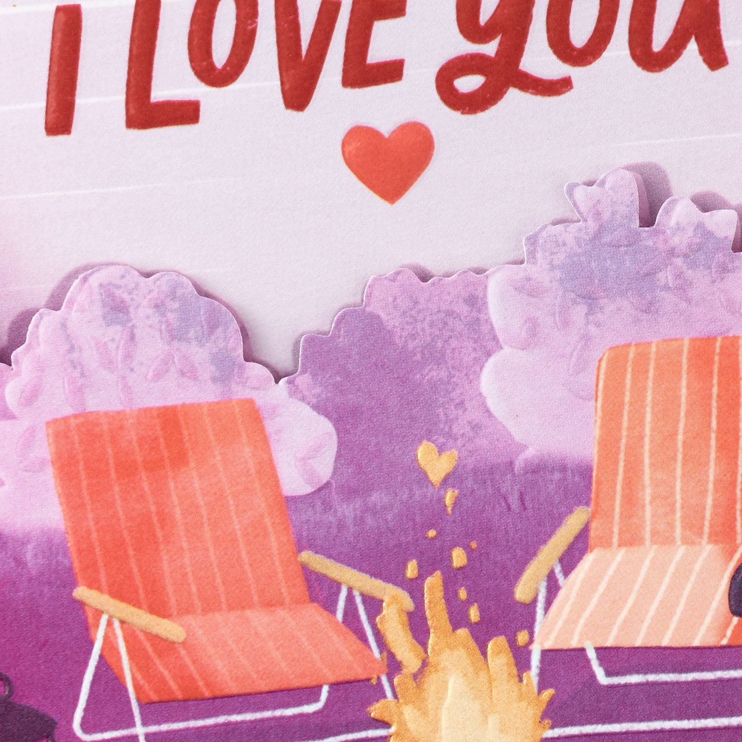 Backyard Fire Pit Scene Husband Valentine's Day Card Card Front Detail image number 4
