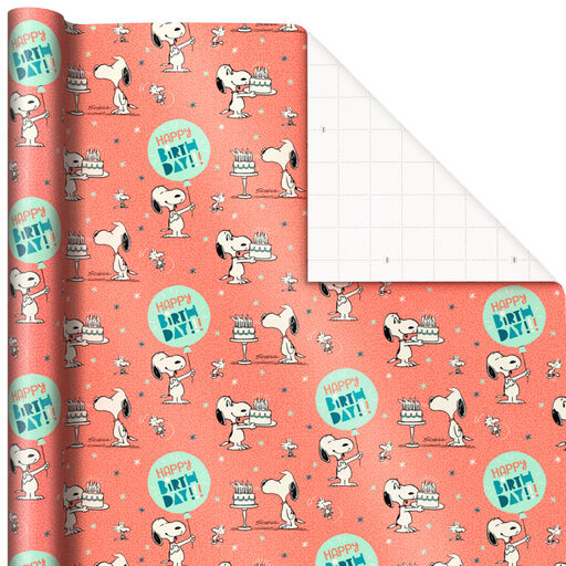 Peanuts® Snoopy Happy Birthday Wrapping Paper, 25 sq. ft., 