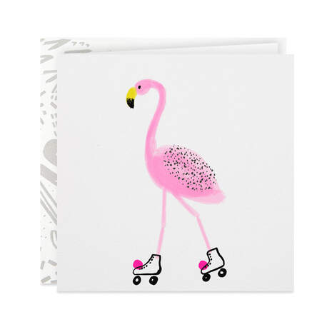 You Make Fun Funner Skating Flamingo Card, , large