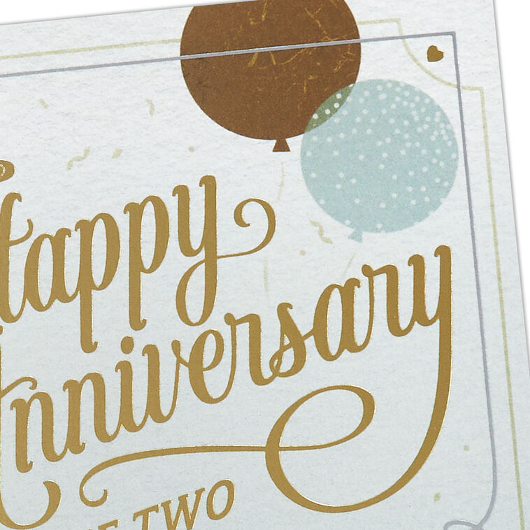 Gold and Silver Balloons Anniversary Card for Parents  image number 4