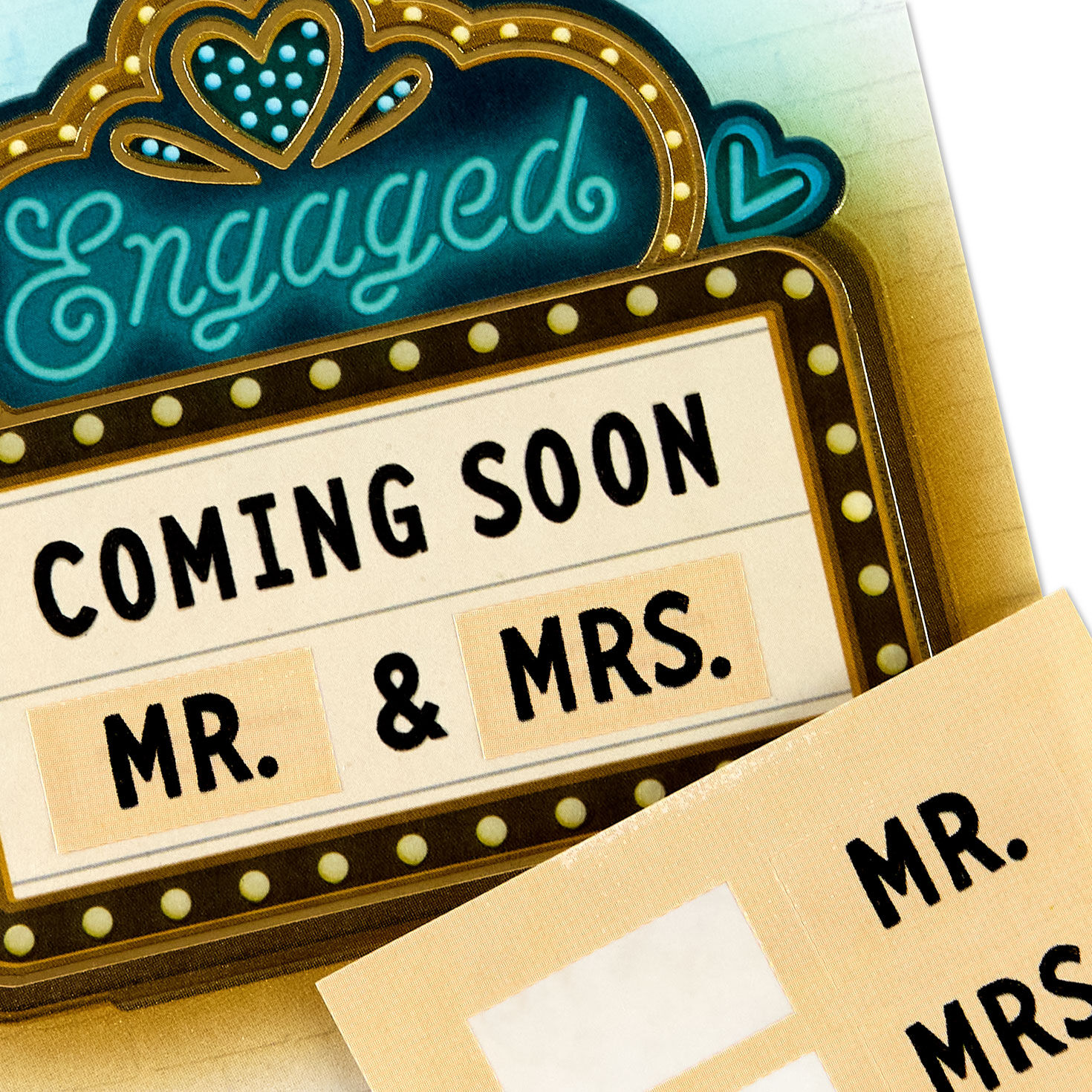 Vintage Marquee Sign Personalized Wedding Shower Card Open card with envelope image number 4