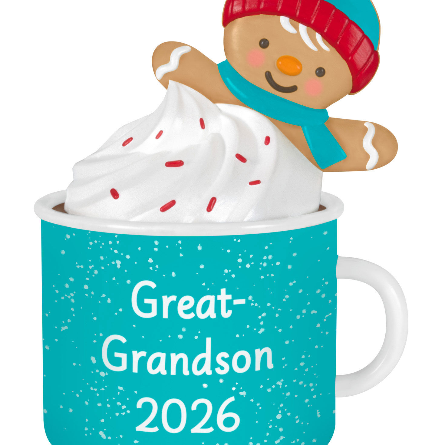 Great-Grandson Blue Mug Keepsake Ornament upclose view image number 5