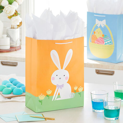 14.4" Chick and Bunny 2-Pack Extra-Large Easter Gift Bags, 