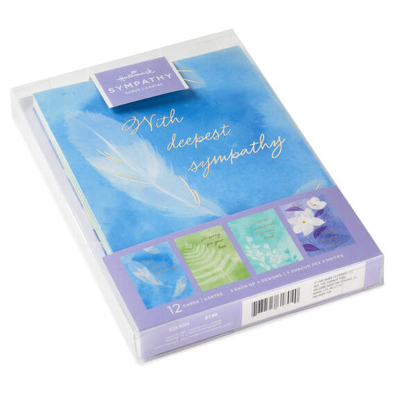 Serene Flowers Assorted Sympathy Cards, Pack of 12, , large image number 7