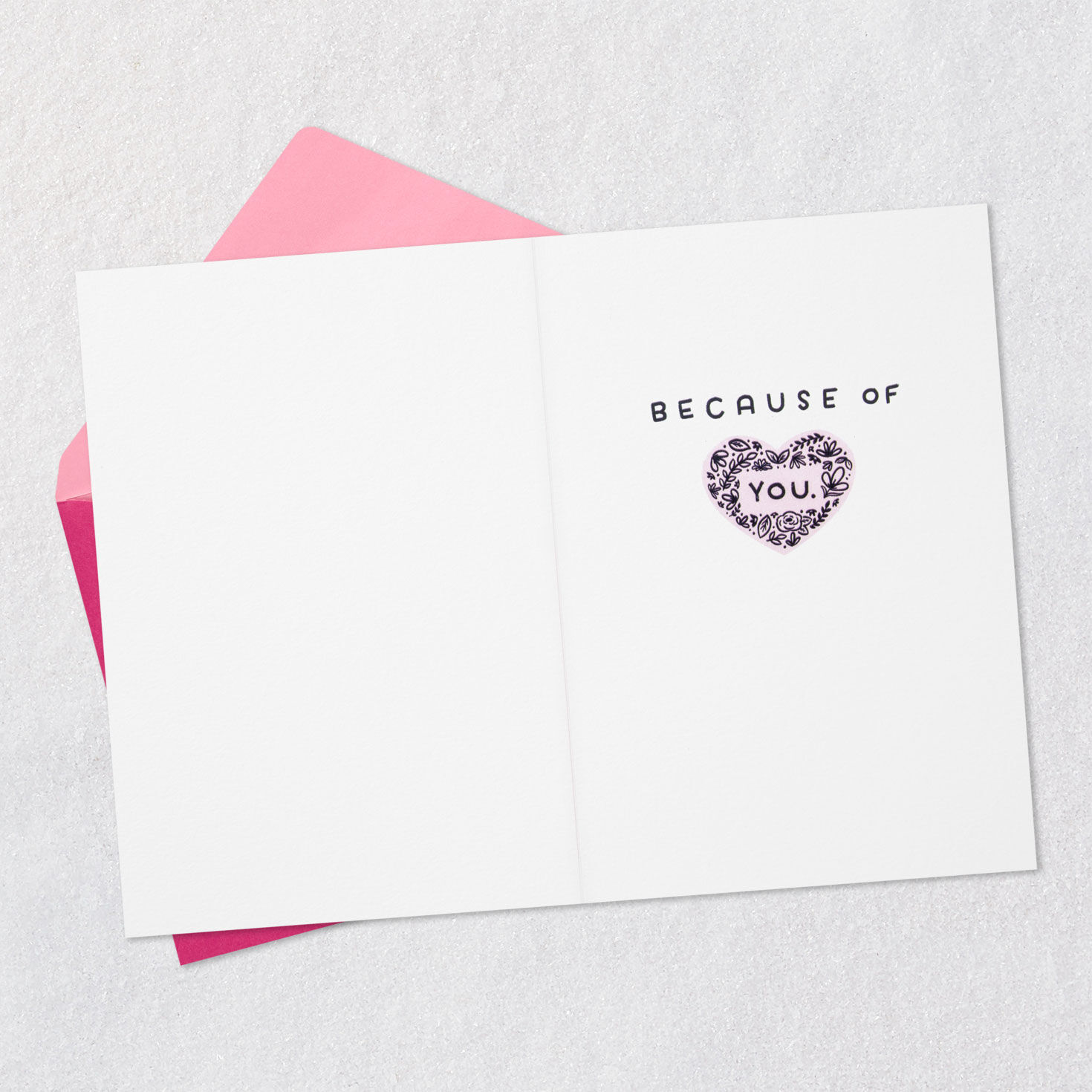 Pink and Black Floral House Mother's Day Card Open card with envelope image number 3