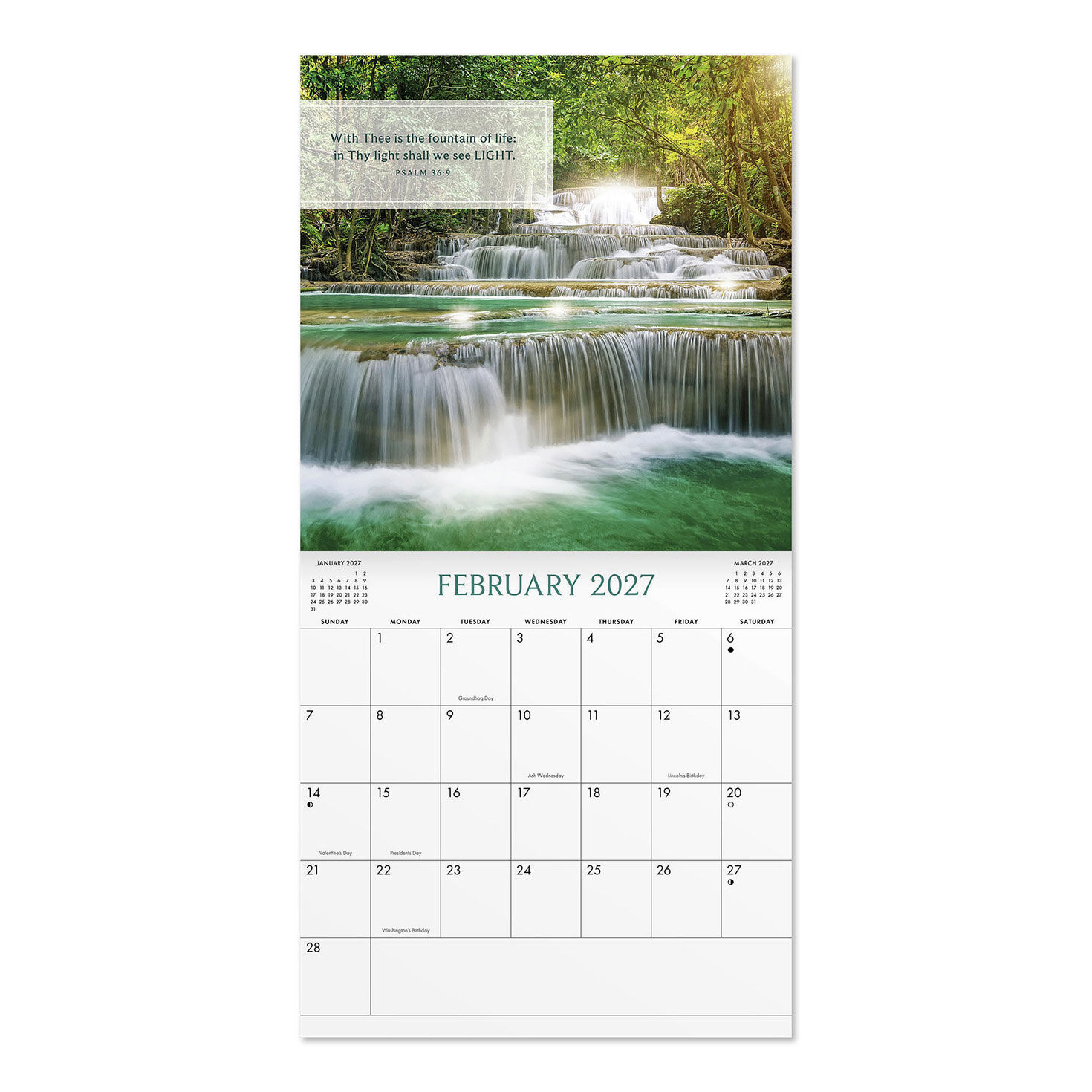 KJV Psalms 2027 12-Month Desk Calendar inside spread image number 3