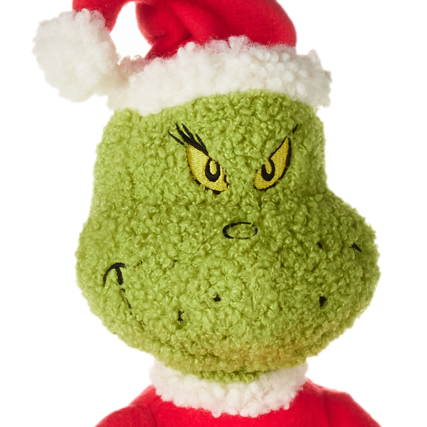 Light-Up Grinch in Santa Suit Plush upclose view image number 4