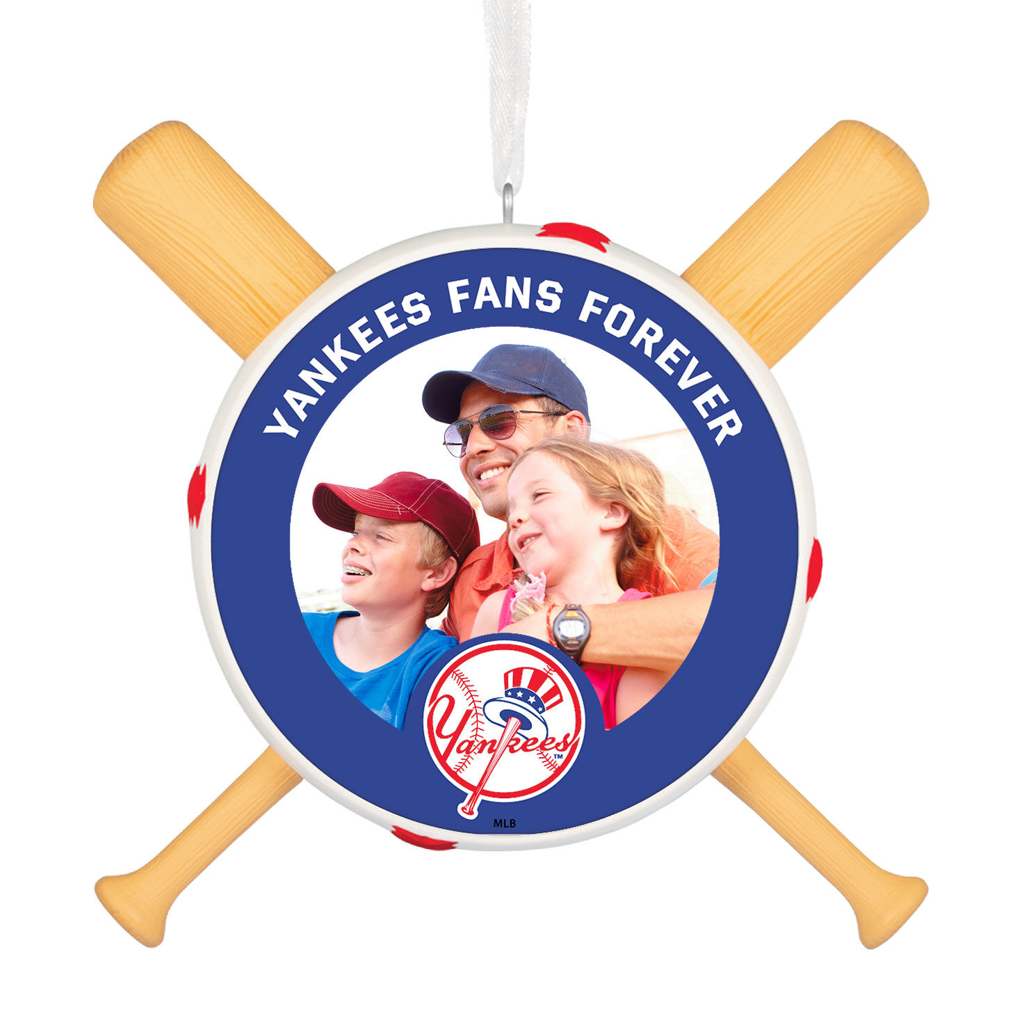 MLB New York Yankees™ Baseball Personalized Ornament, Custom Photo and Text