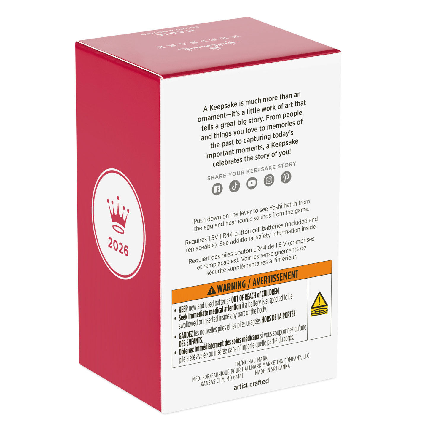 Yoshi in Egg Game Scene Keepsake Ornament Package Back image number 8