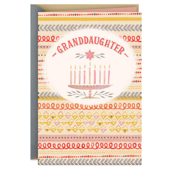 You're a Bright, Happy Light Hanukkah Card for Granddaughter, , large image number 1