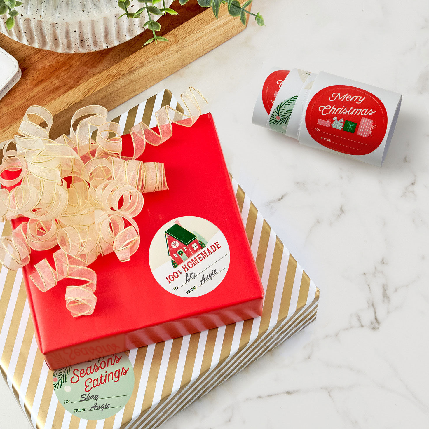 Made With Love Christmas Gift Tag Stickers in use image number 2