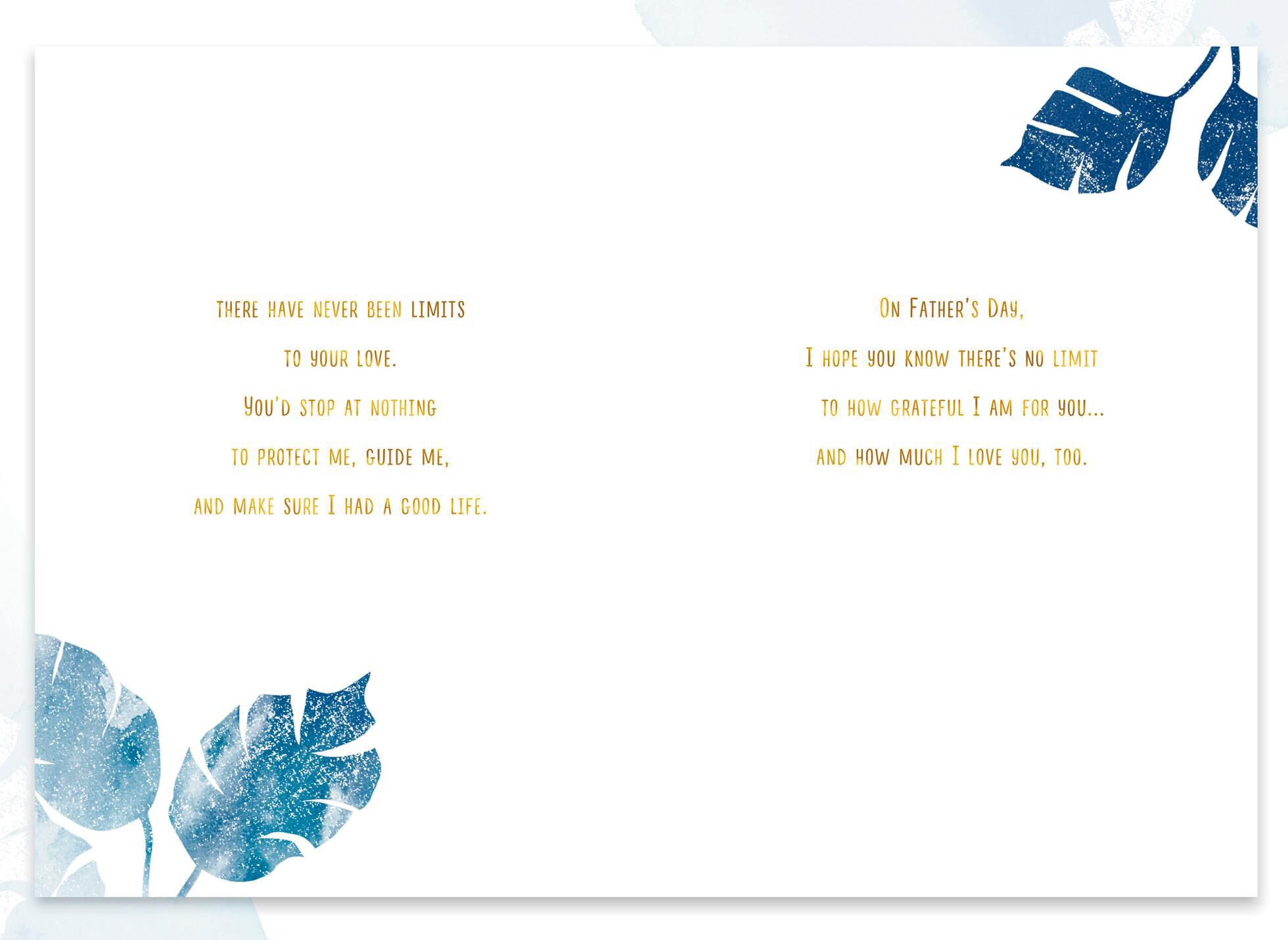 No Limits to My Love Foil Father's Day Card