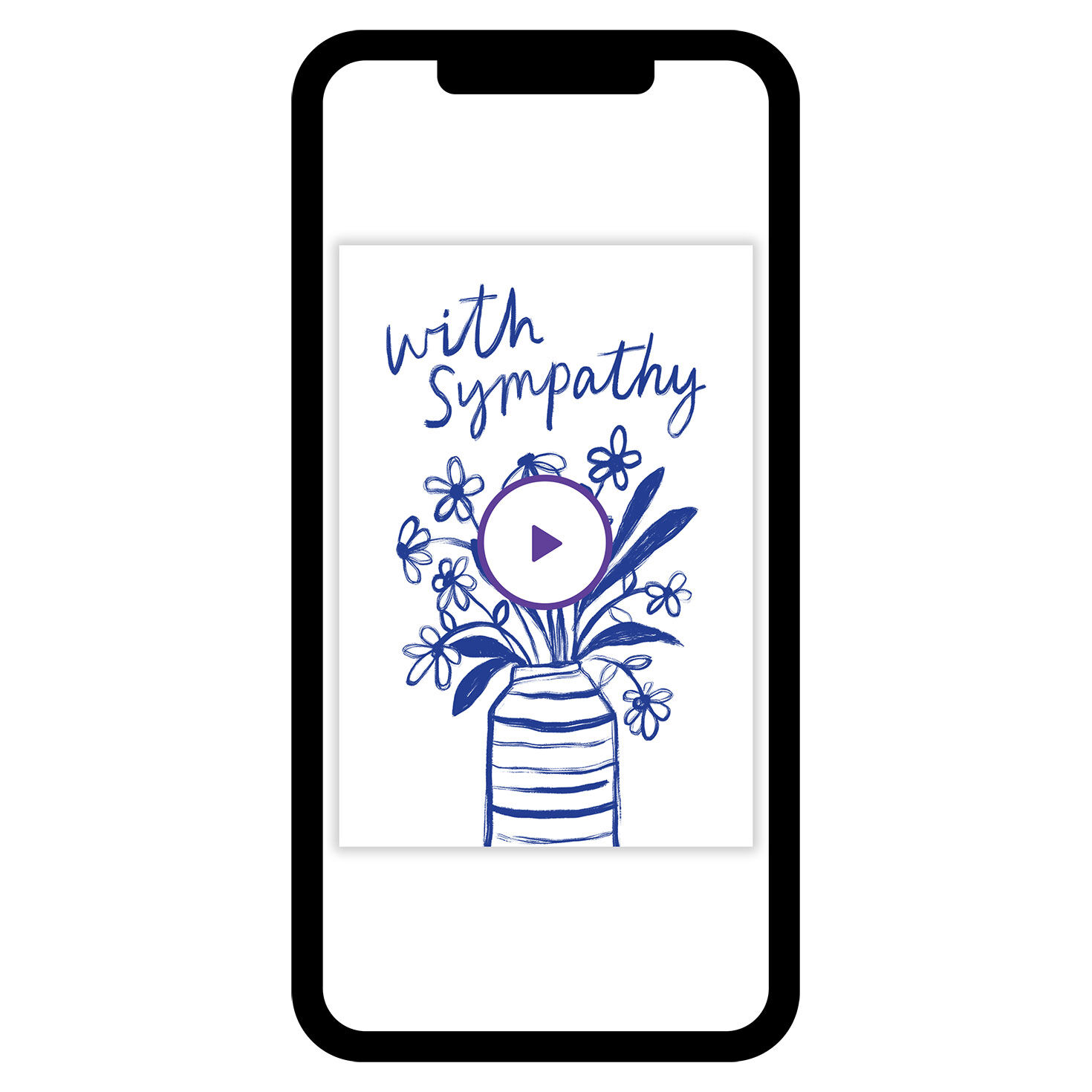 Blue and White Flower Bouquet Sympathy eCard