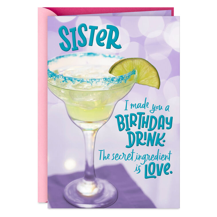 Made You a Drink You'll Love Funny Birthday Card for Sister, , large image number 1