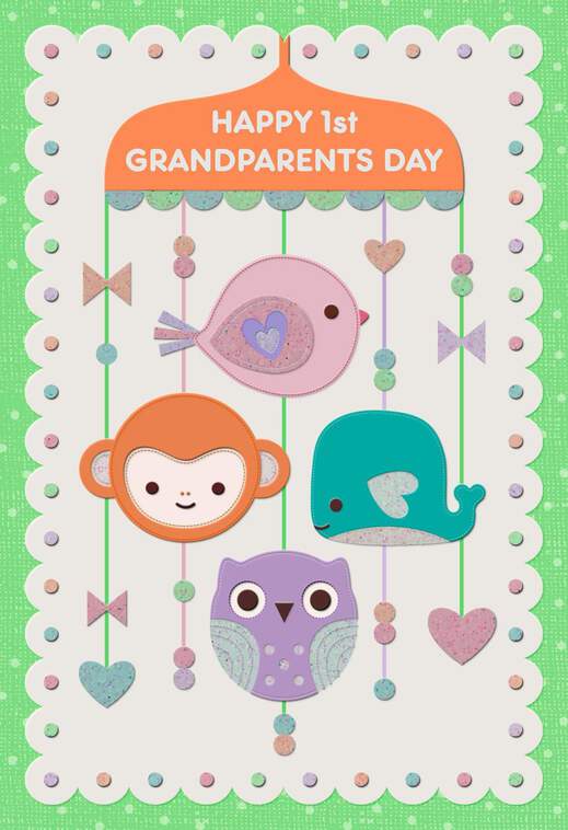 Baby Mobile Grandparents Day Card From New Grandbaby, , large image number 1