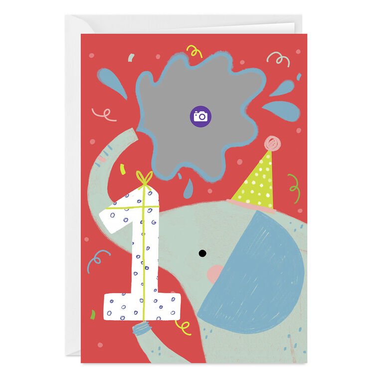 Festive Elephant Custom First Birthday Card, , large image number 3