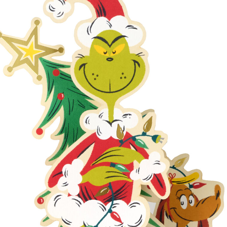 Grinch Santa Pop-up Christmas Card Card Front Detail image number 4