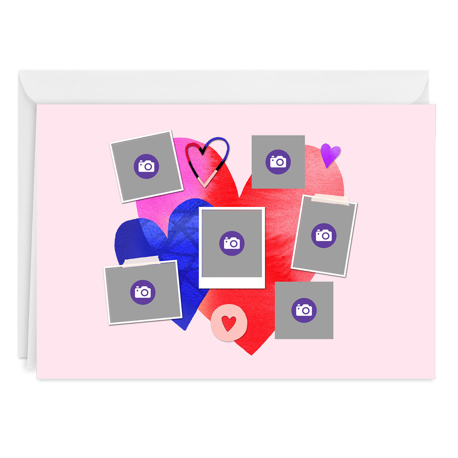 Artistic Hearts Photo Collage Custom Love Card, , large image number 3