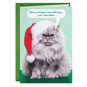 Cranky Cat in Santa Hat Funny Christmas Card Card Front image number 1