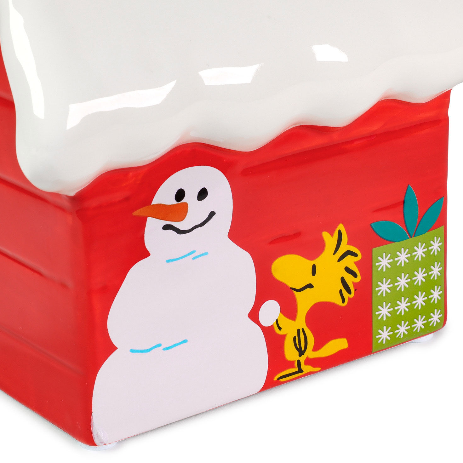 Snoopy and Woodstock With Holiday Doghouse Figurine upclose view image number 6
