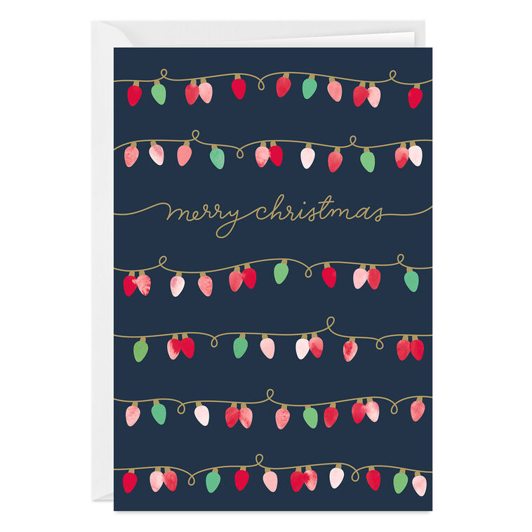 Whimsical String Lights Custom Christmas Card