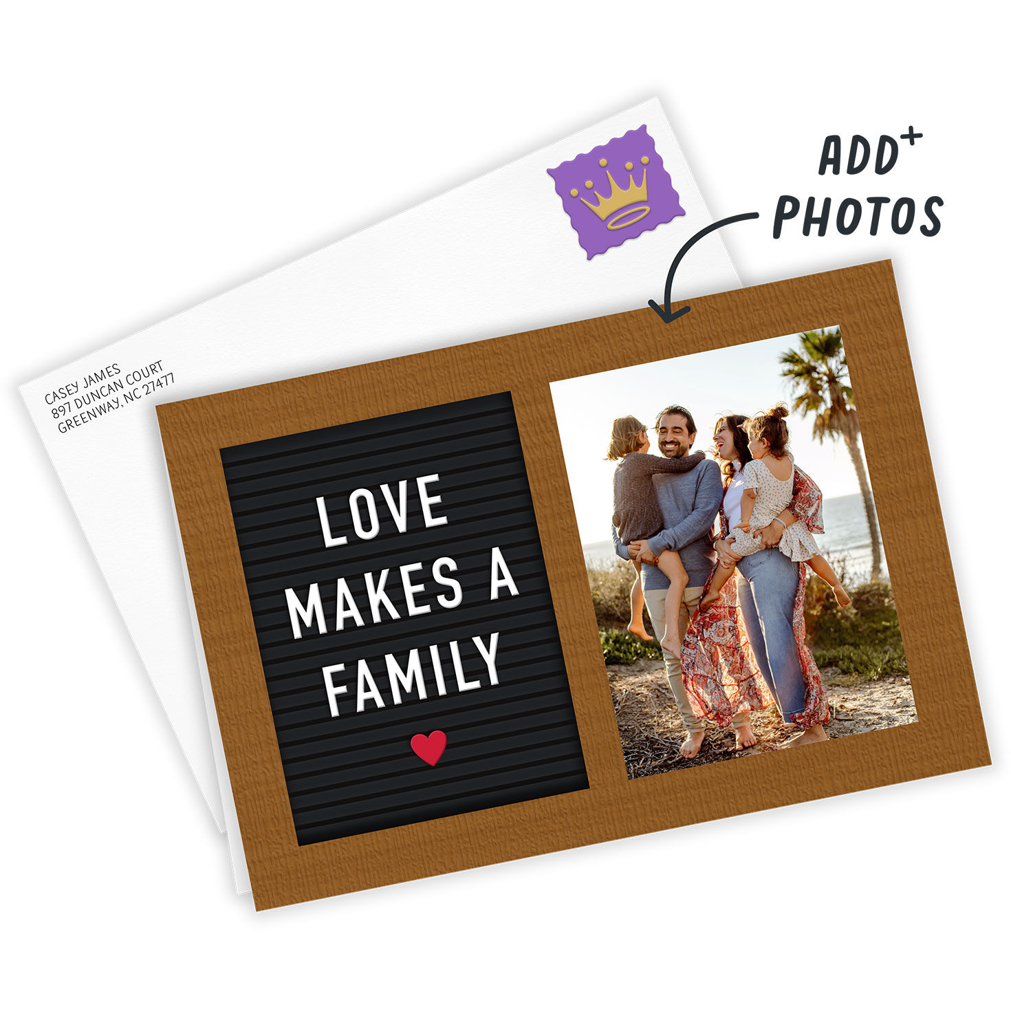 Black Brown Letter Board Personalized Card Card Front with Envelope image number 2