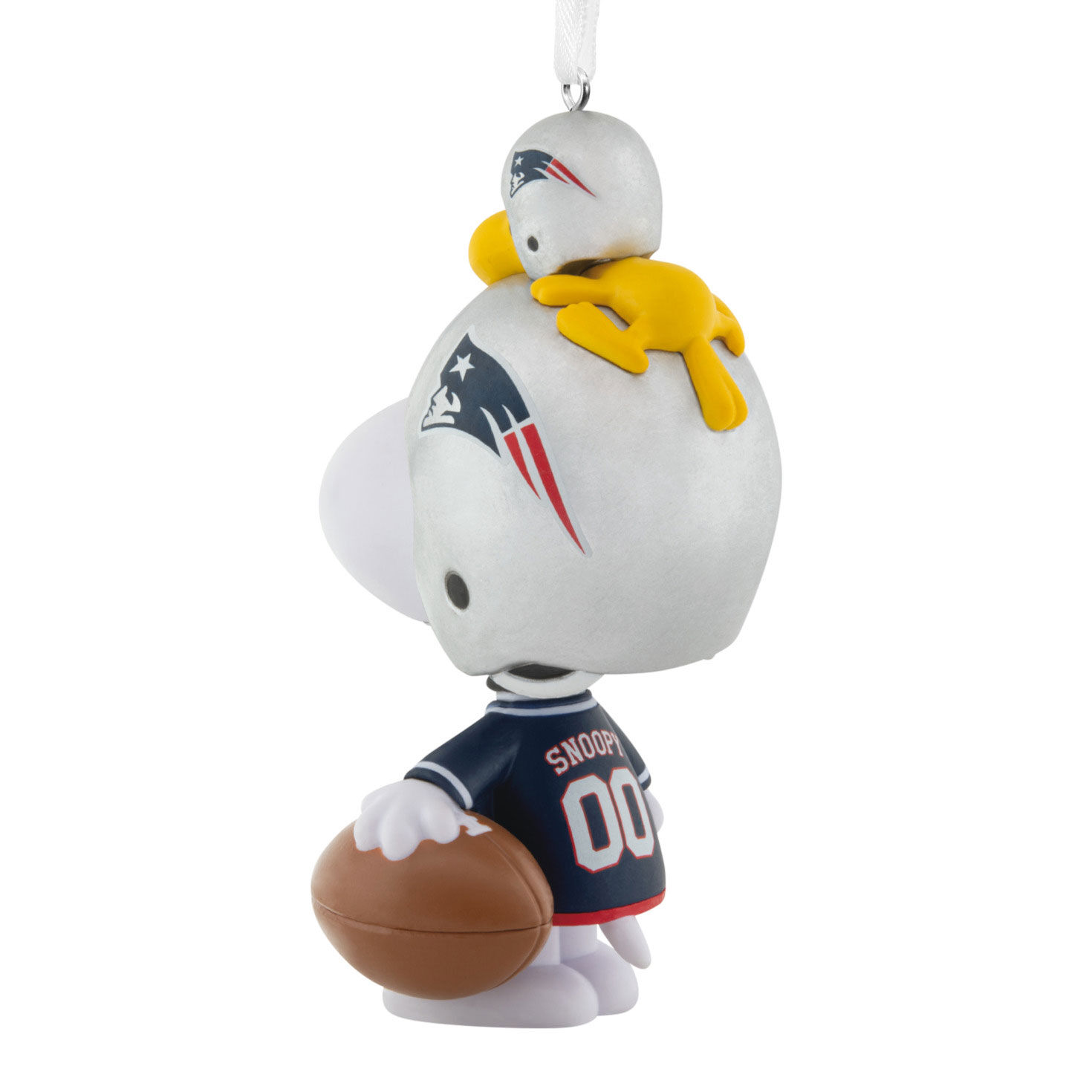 Snoopy New England Patriots Christmas Ornament back image number 6