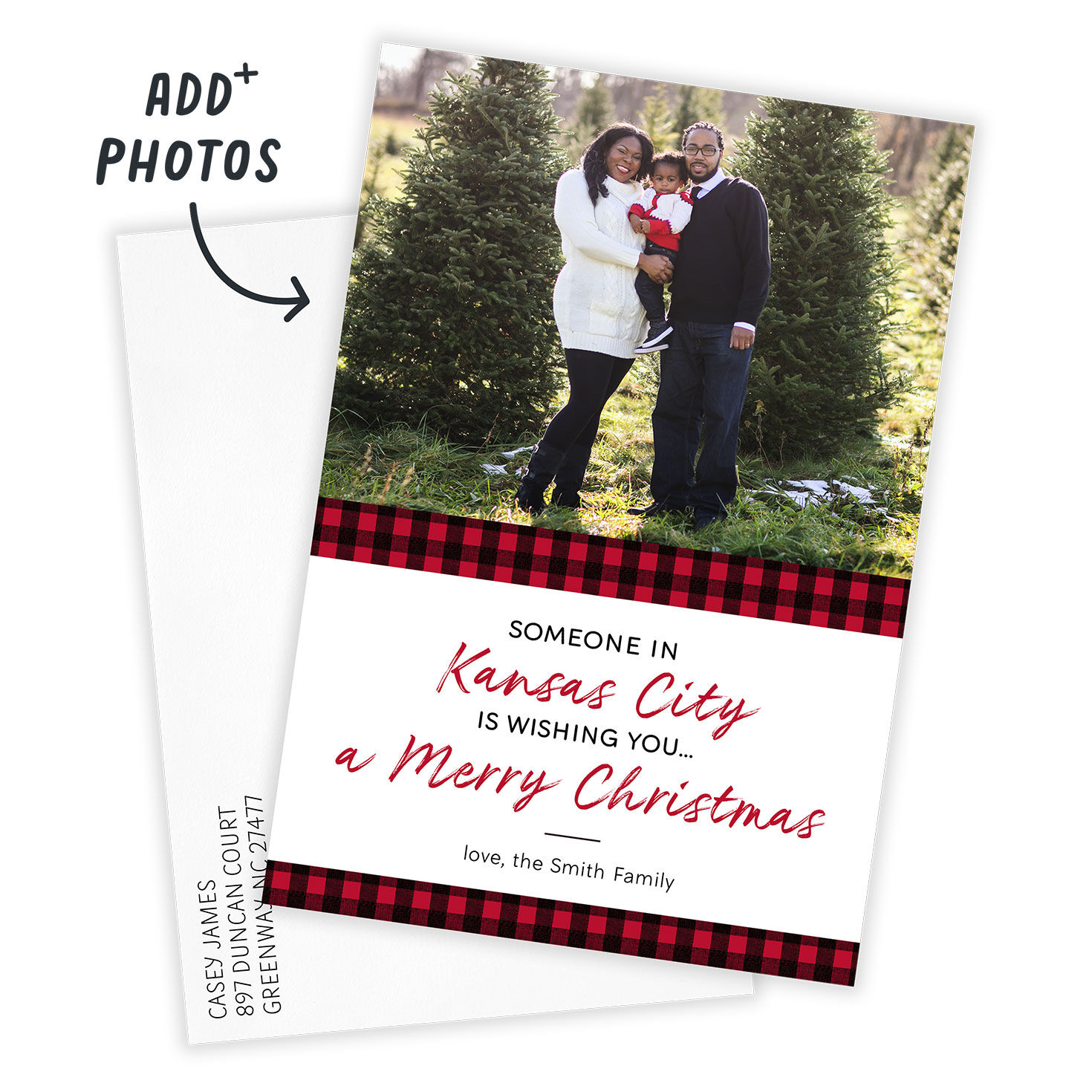 Someone Here Loves You Flat Christmas Photo Card, , large image number 2