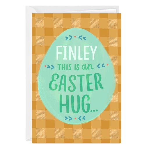 Hug With Your Name on It Folded Easter Photo Card, 