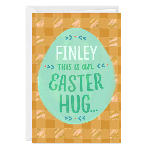 Hug With Your Name on It Folded Easter Photo Card
