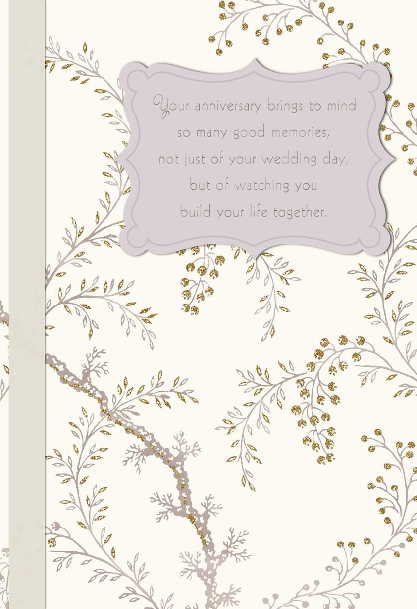 Flowering Branches Anniversary Card for Son and Daughter-in-Law