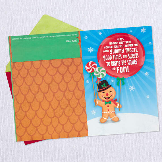 Gingerbread Man Christmas Card With Puzzle, , large image number 3