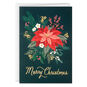 Lush Poinsettia on Green Boxed Christmas Cards Card Front  image number 2